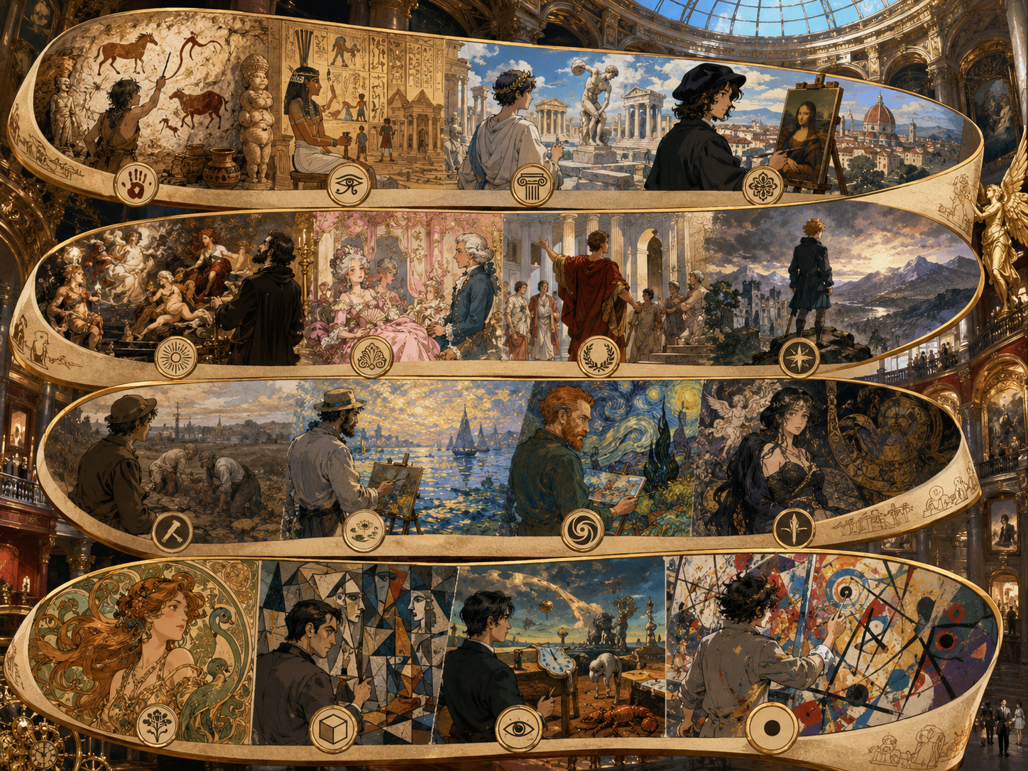 Art movements manga timeline scroll