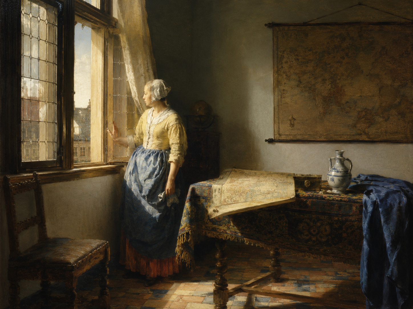 Dutch golden age interior with window light