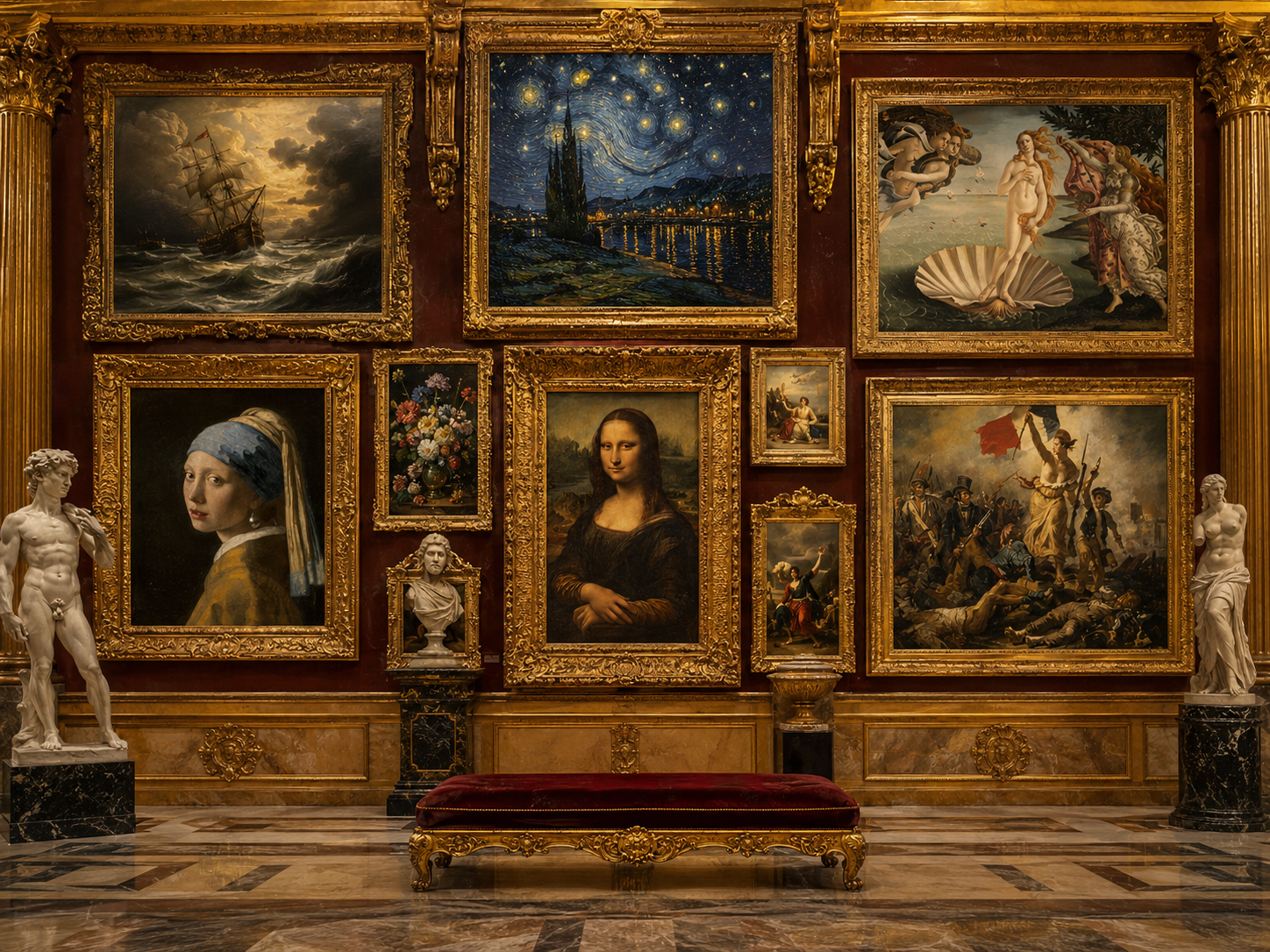 FineArtDaily wall of famous paintings and art-history legends