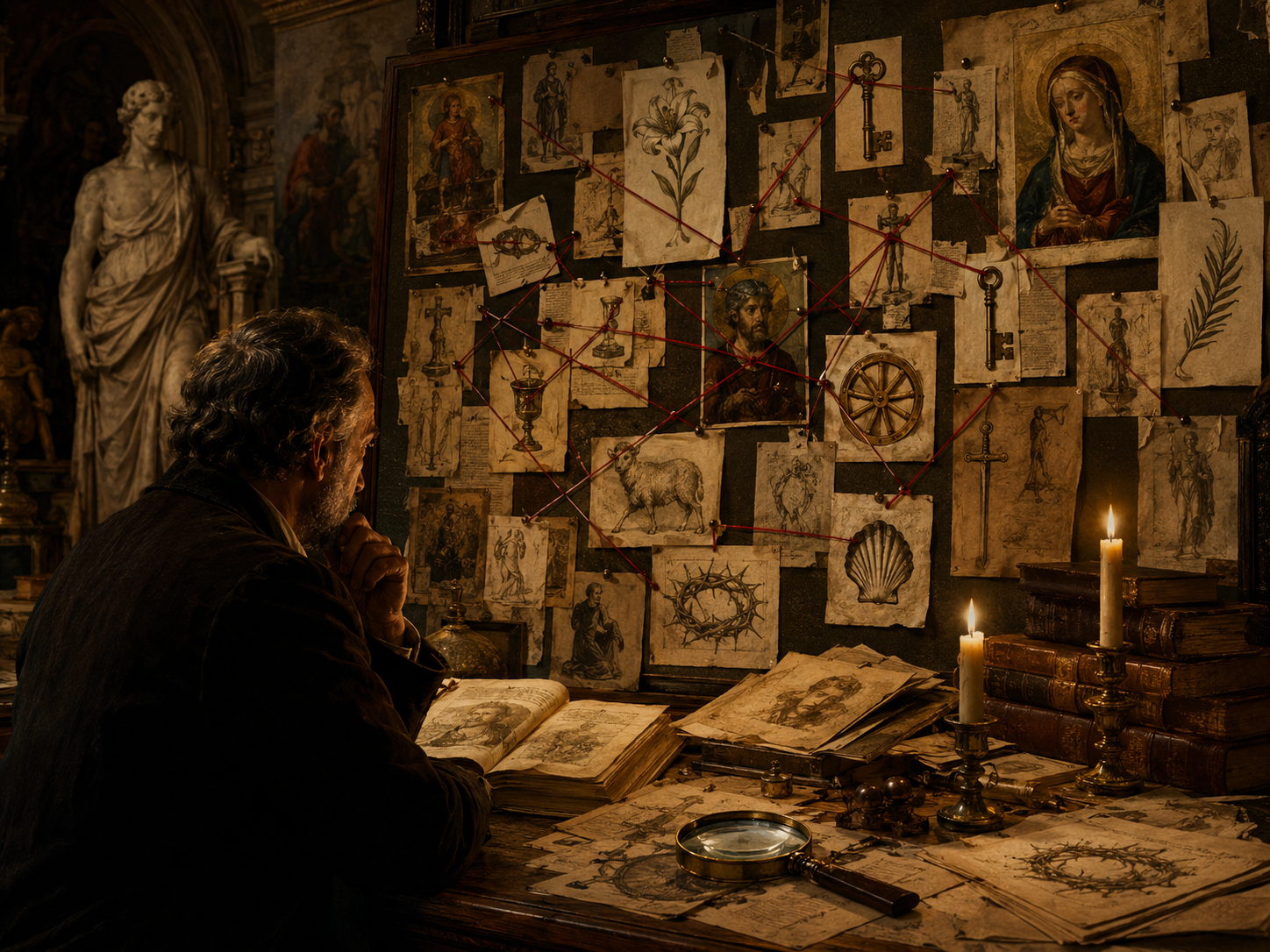 Saints and symbols detective board